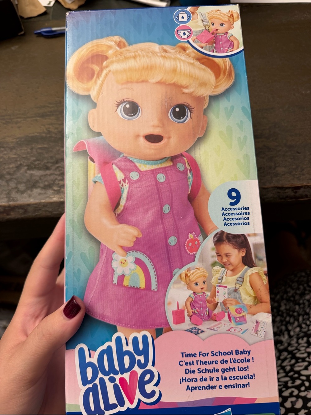 Time for School Baby Doll in Pink Dress